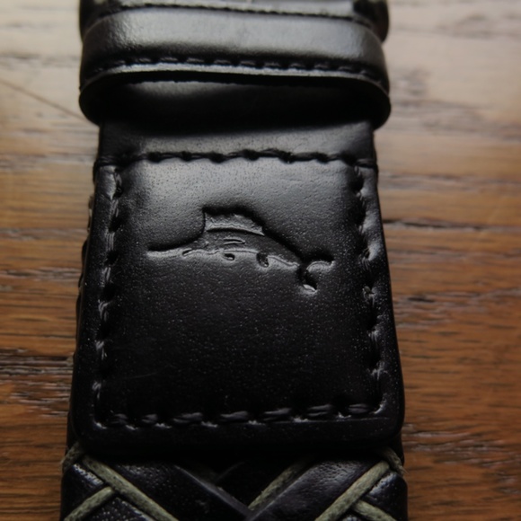 Tommy Bahama Black Leather Braided (40) NEW 🌴 - Picture 2 of 7
